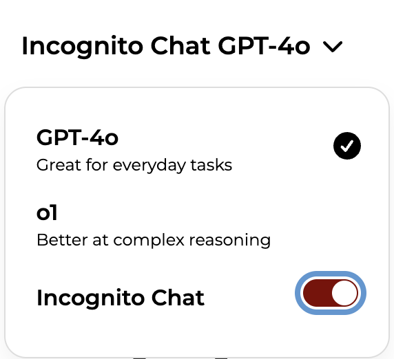 incognito toggle