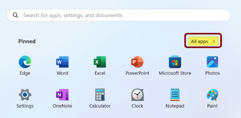List all apps
