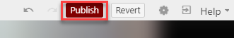 Toolbar at upper right with Publish button indicated