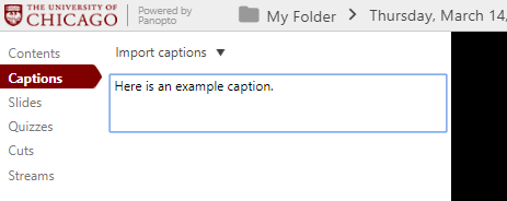 Example caption in text box
