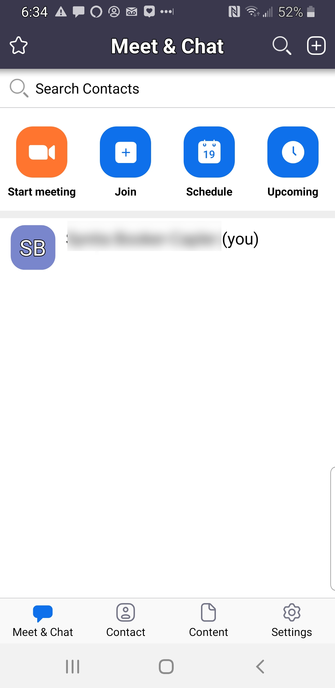Zoom meet & chat page