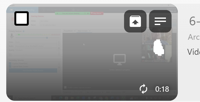 Panopto archived video thumbnail showing selection checkbox
