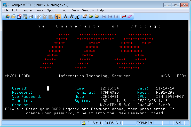 ITS Mainframe Sign In