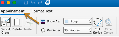 Select appointment to delete