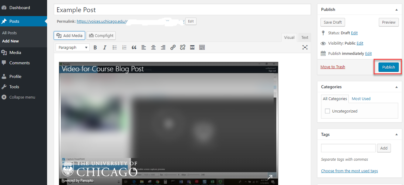 Publish post