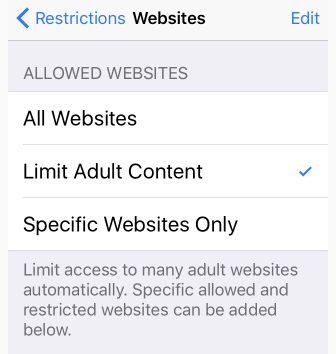 limit adult content