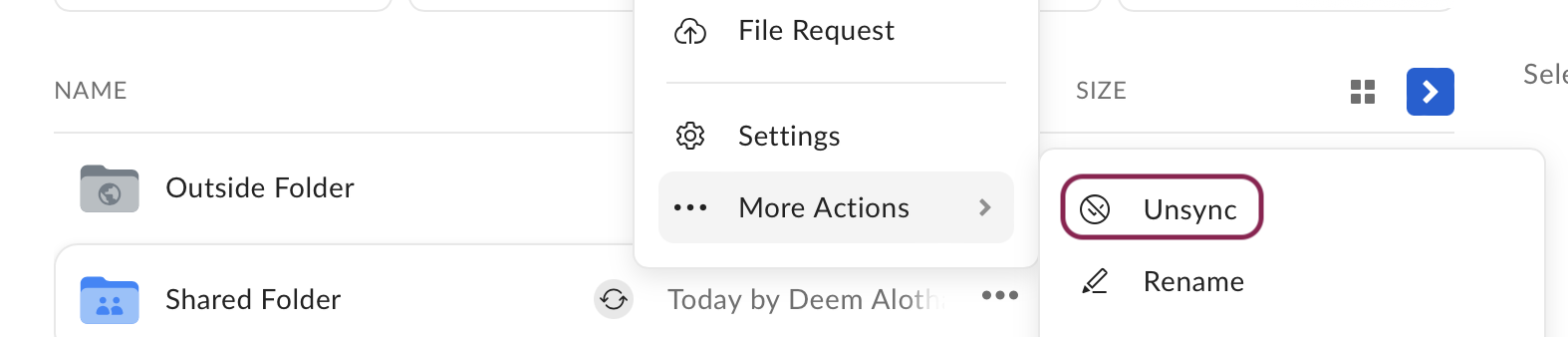 Unsync Option on Uchicago Box