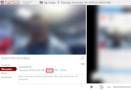 Reply to a comment