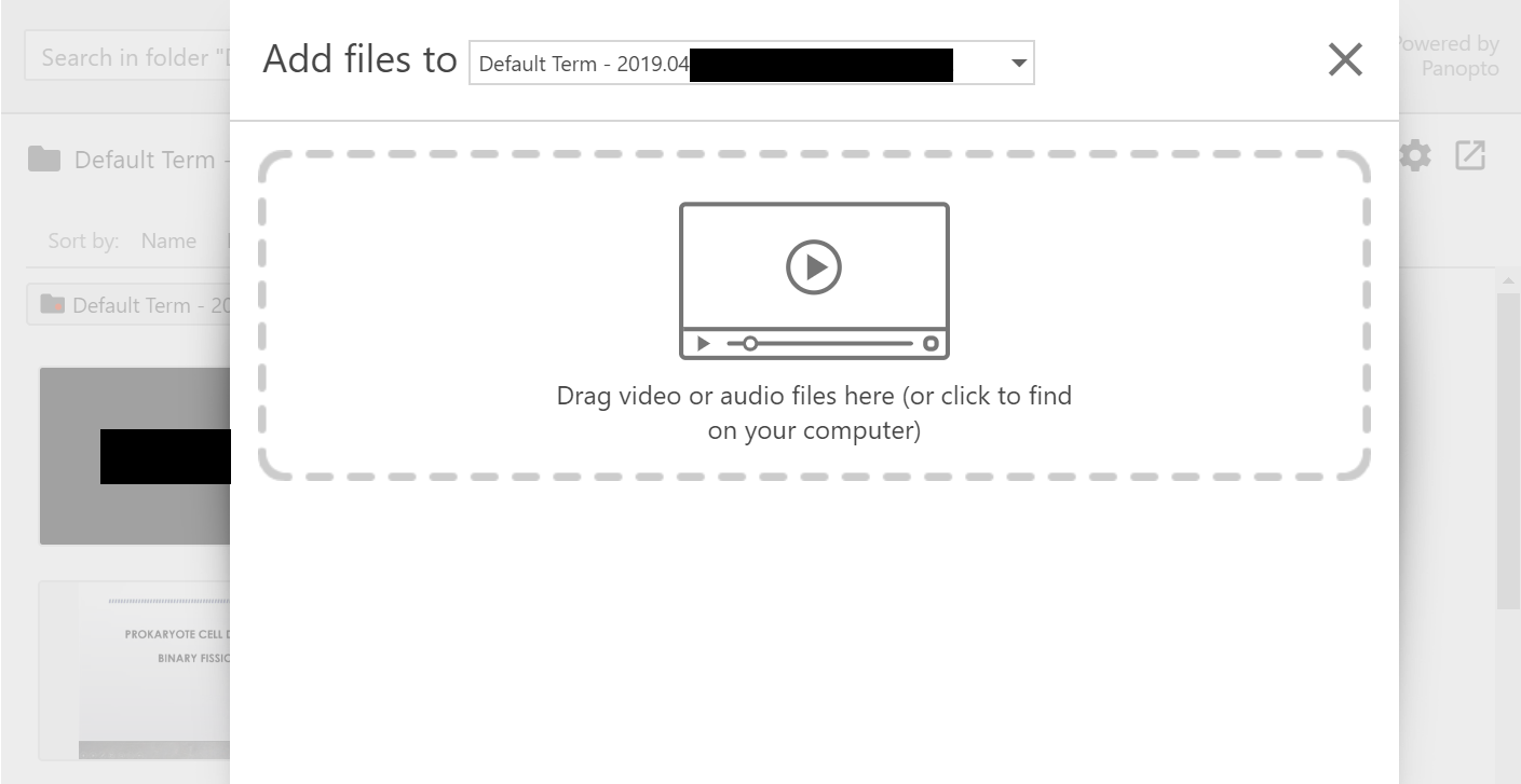 Panopto Dialog Box