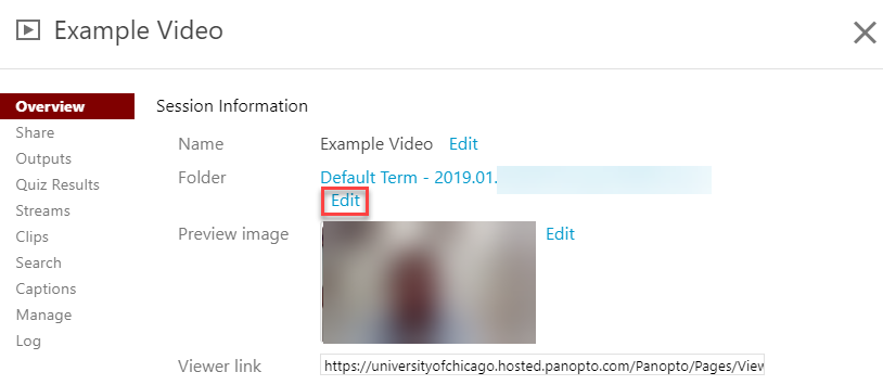 Overview tab with Edit selected