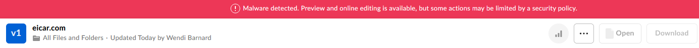 Malware alert
