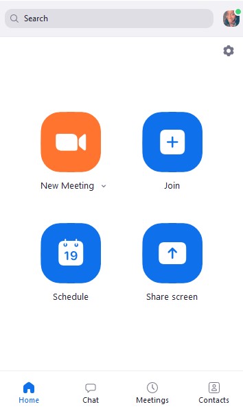Desktop client home screen